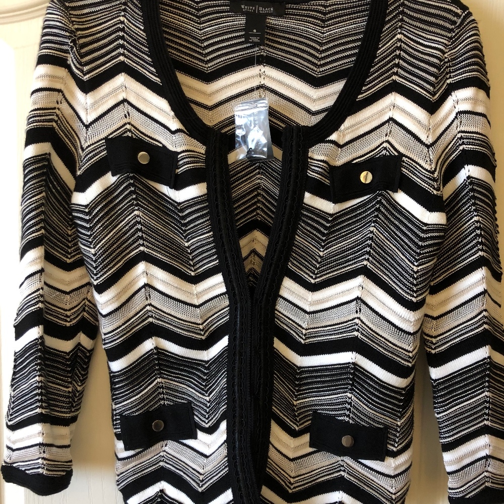 Black and white knit jacket